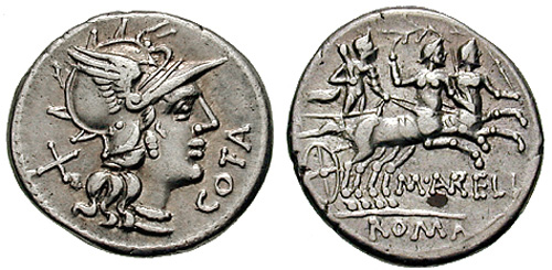 aurelia roman coin denarius